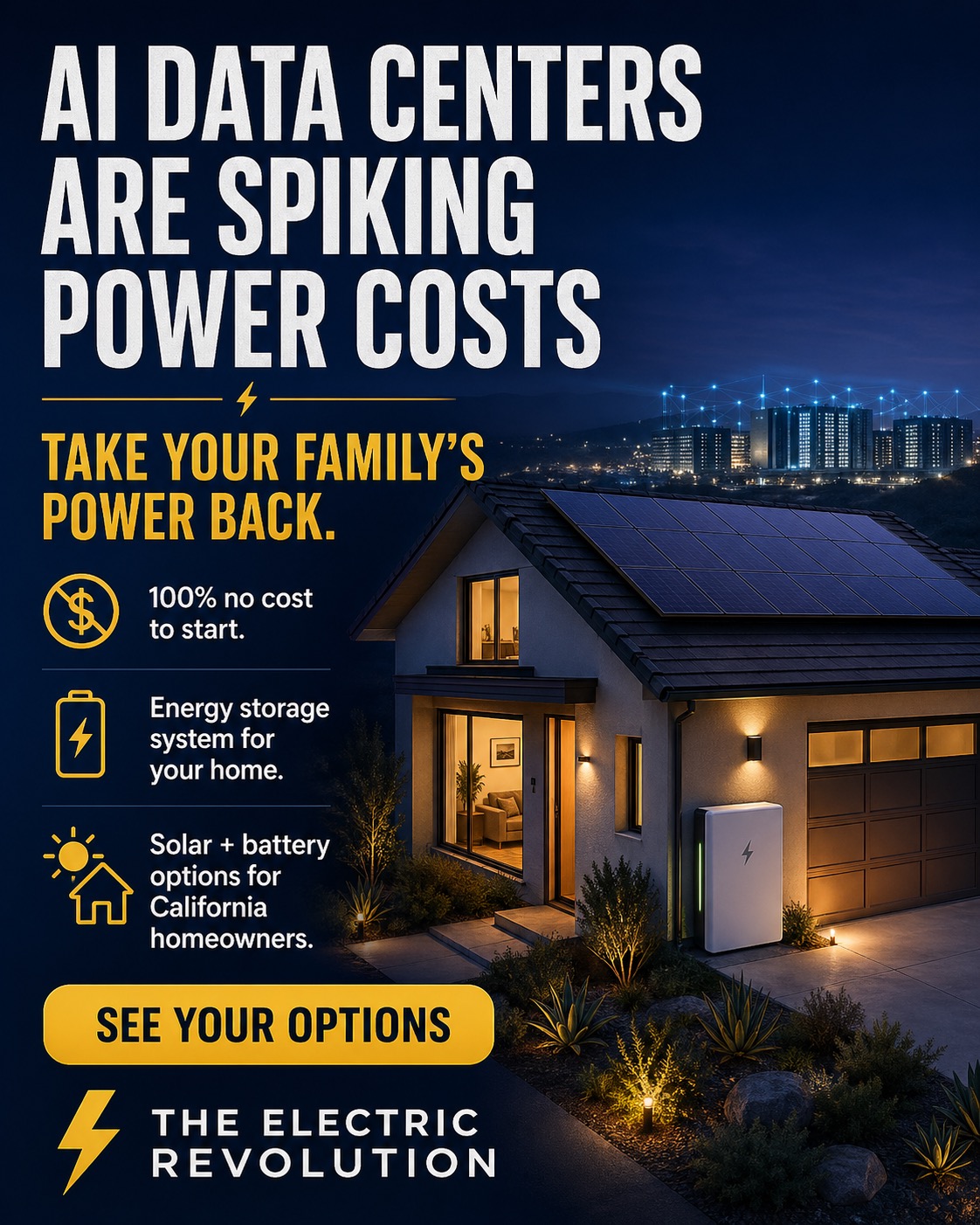 AI data centers are spiking power costs poster